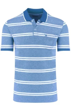 Pierre Cardin Tailored Fit Poloshirt Blau, Gestreift