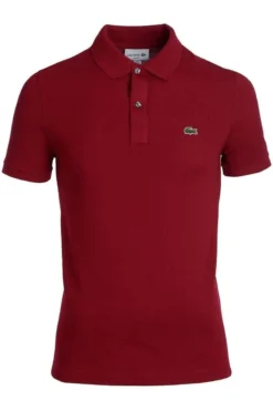 Lacoste Slim Fit Poloshirt Bordeaux, Einfarbig