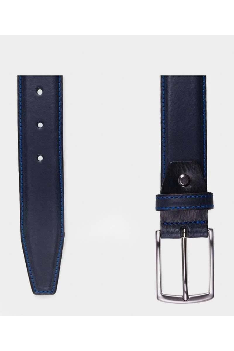 Michaelis Herren Gürtel Aus Leder Marine, Einfarbig 2 Michaelis Herren Gürtel Aus Leder Marine, Einfarbig – Bild 2