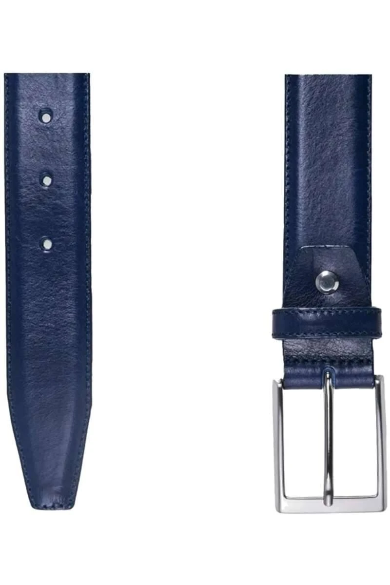 Profuomo Herren Gürtel Aus 100% Rindleder Navy, Einfarbig 2 Profuomo Herren Gürtel Aus 100% Rindleder Navy, Einfarbig – Bild 2