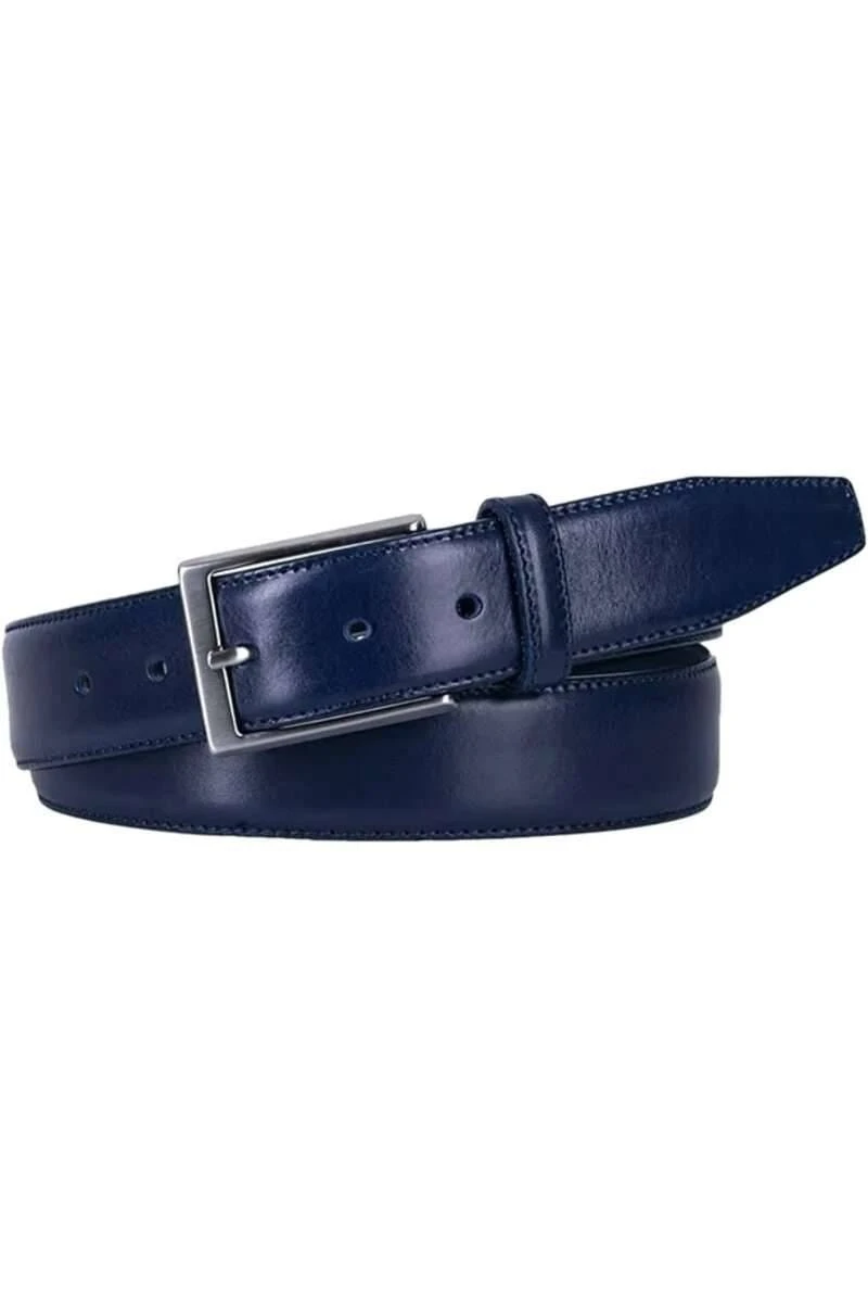Profuomo Herren Gürtel Aus 100% Rindleder Navy, Einfarbig 1 Profuomo Herren Gürtel Aus 100% Rindleder Navy, Einfarbig