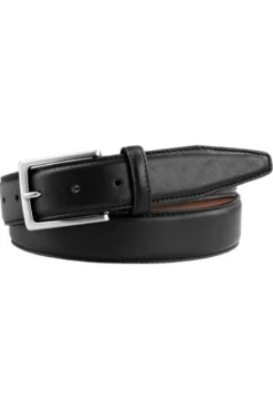 Profuomo Herren Gürtel Aus Kalbsleder3,5 Cm Schwarz, Einfarbig