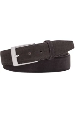 Profuomo Herren Gürtel Aus Wildleder3,5 Cm Dunkelbraun, Einfarbig