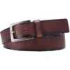 Profuomo Herren Gürtel Aus Echt Leder4,0 Cm Dunkelbraun, Melange