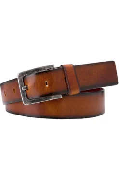 Profuomo Herren Gürtel Aus Echt Leder4,0 Cm Cognac, Melange