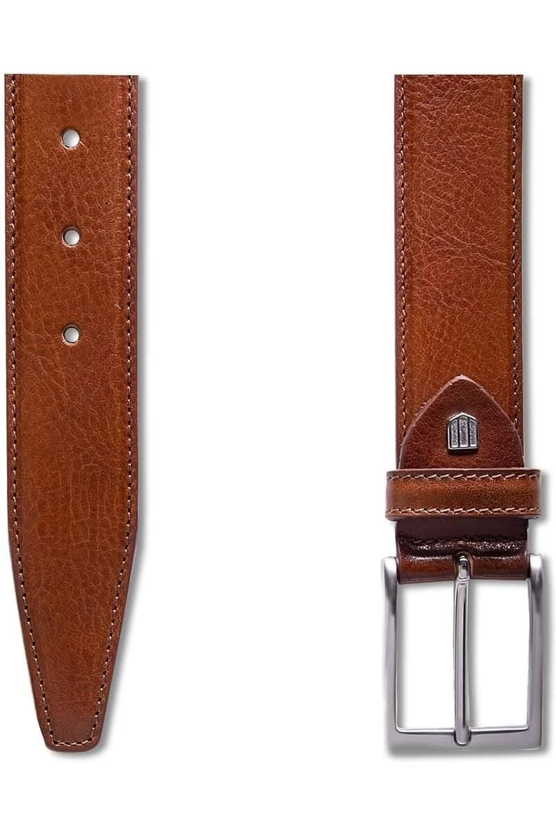 Profuomo Herren Gürtel Aus Kalbsleder3,5 Cm Cognac, Einfarbig 2 Profuomo Herren Gürtel Aus Kalbsleder3,5 Cm Cognac, Einfarbig – Bild 2