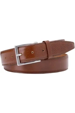 Profuomo Herren Gürtel Aus Kalbsleder3,5 Cm Cognac, Einfarbig