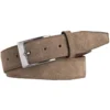 Profuomo Herren Gürtel Aus Wildleder3,5 Cm Taupe, Einfarbig