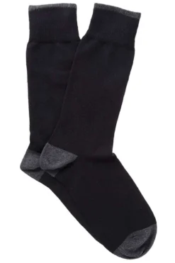 Profuomo Originale Herren Socken Doppelpackschwarz, Einfarbig
