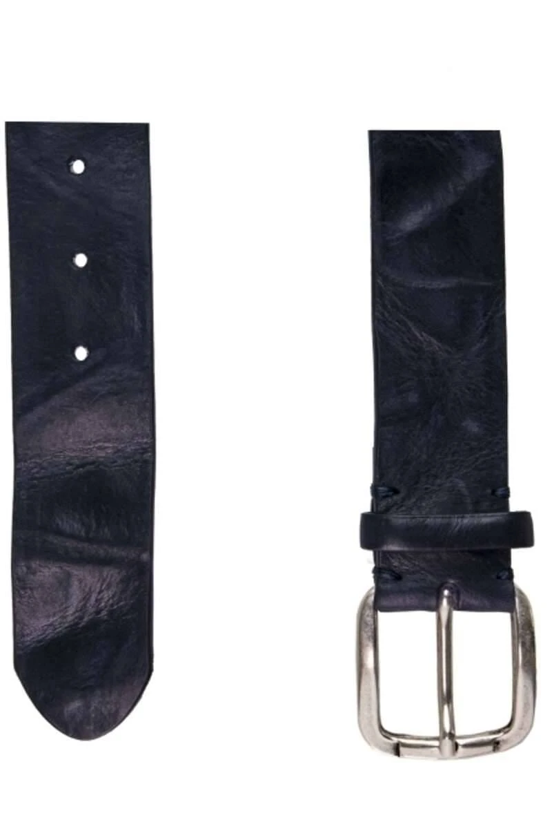 Profuomo Herren Gürtel Aus 100% Echtleder4,0 Cm Navy, Einfarbig 2 Profuomo Herren Gürtel Aus 100% Echtleder4,0 Cm Navy, Einfarbig – Bild 2