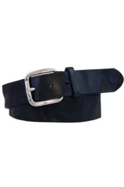 Profuomo Herren Gürtel Aus 100% Echtleder4,0 Cm Navy, Einfarbig