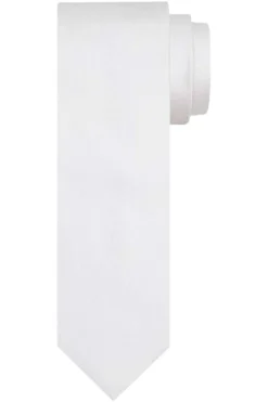 Profuomo Krawatte 100% Seide Weiss, Einfarbig
