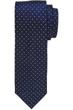 Profuomo Krawatte 100% Seide Navy, Gepunktet