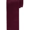 Profuomo Slim Krawatte 100% Seide Bordeaux, Einfarbig
