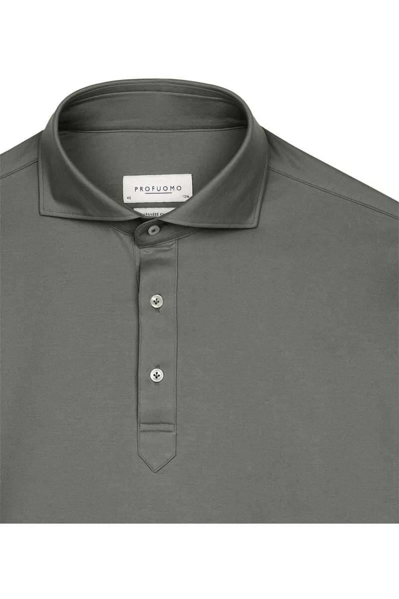 Profuomo Slim Fit Poloshirt Grün, Einfarbig 2 Profuomo Slim Fit Poloshirt Grün, Einfarbig – Bild 2