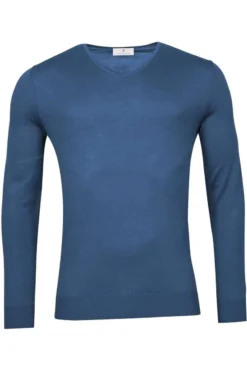 Thomas Maine Tailored Fit Herren Pullover V-Ausschnitt Dunkelblau