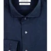 Thomas Maine Tailored Fit Flanellhemd Navy, Einfarbig