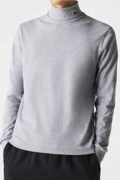 Lacoste Regular Fit Herren Rollkragenshirt Silber